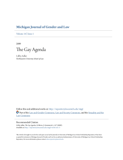 The Gay Agenda - University of Michigan Law School Scholarship