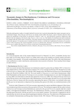 Taxonomic changes in Marchantiaceae, Corsiniaceae