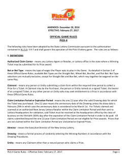 official game rules pick-4