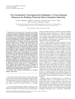 The Comparative Toxicogenomics Database: A