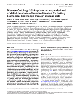 Disease Ontology 2015 update: an expanded