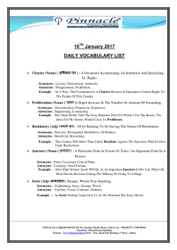 10 January 2017 DAILY VOCABULARY LIST