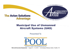 Municipal Use of Unmanned Aircraft Systems (UAS)