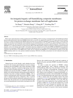An inorganic/organic self-humidifying composite membranes for