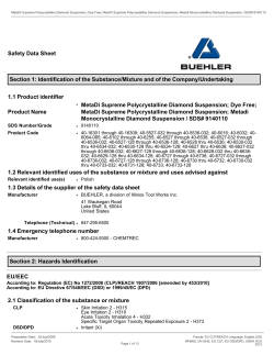 EU/EEC Safety Data Sheet Section 1: Identification of the