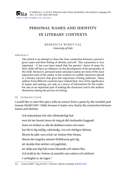 personal names and identity in literary contexts