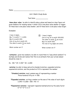 Unit 2 Math Study Guide Test Date