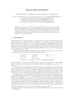 Boolean Ring Satisfiability - The International Conferences on