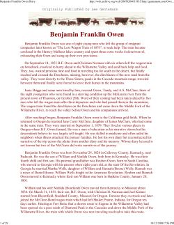 Diary of Benjamin Franklin Owen