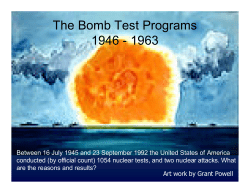 The Bomb Test Programs 1946