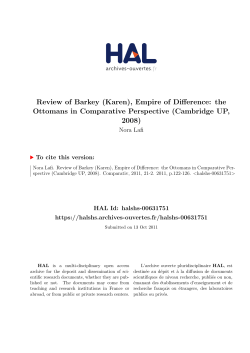 Review of Barkey (Karen), Empire of Difference: the Ottomans in