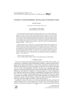 Functions, Functional Relations, and the Laws of