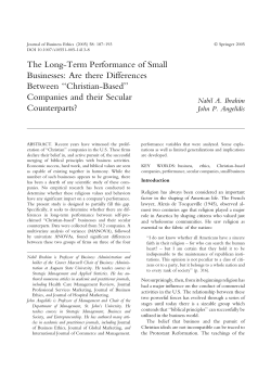 The Long-Term Performance of Small Businesses: Are there