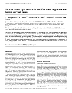 Human sperm lipid content is modified after migration into human