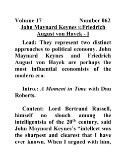 Volume 17 Number 062 John Maynard Keynes v.Friedrich August