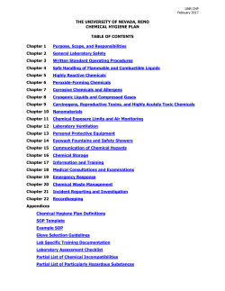 Chemical Hygiene Plan - University of Nevada, Reno