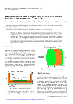 Experimental determination of residual nuclei formation cross