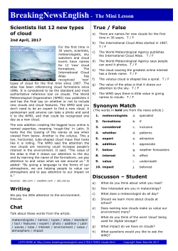 Clouds - Breaking News English