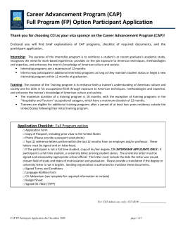 Career Advancement Program (CAP) - Czech-us