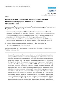 Effects of Water Velocity and Specific Surface Area on Filamentous