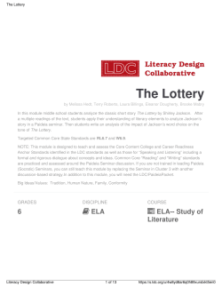 The Lottery - Literacy Design Collaborative
