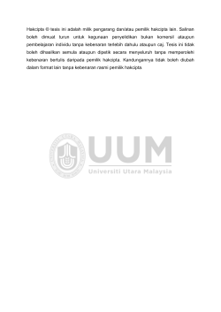 Hakcipta © tesis ini adalah milik pengarang dan/atau pemilik