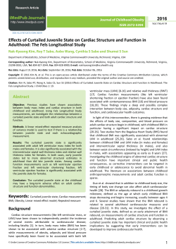 Effects of Curtailed Juvenile State on Cardiac Structure and Function