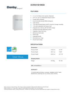 DCR031B1WDD | Danby Designer 3.1 cu. ft. Compact Refrigerator