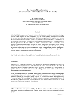 account for the problem of collective action and critically examine