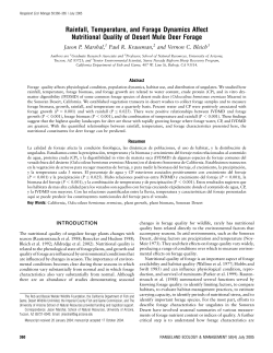 Rainfall, Temperature, and Forage Dynamics Affect Nutritional