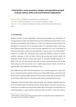 Urbanization, socio-economic changes and population