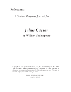 Julius Caesar - Response Journal Sample PDF