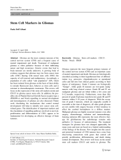 Stem Cell Markers in Gliomas