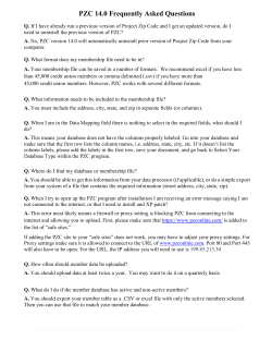 PZC 14.0 Frequently Asked Questions