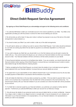 Direct Debit Request Service Agreement