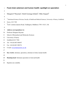 Food chain selenium and human health: spotlight on speciation