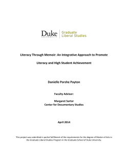 Literacy Through Memoir: An Integrative Approach to