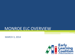 monroe elc overview - Early Learning Coalition