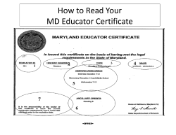 How to Read Your MD Educator Certificate