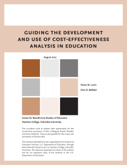 guiding the development and use of cost-effectiveness