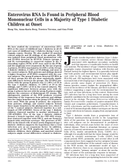 Enterovirus RNA Is Found in Peripheral Blood