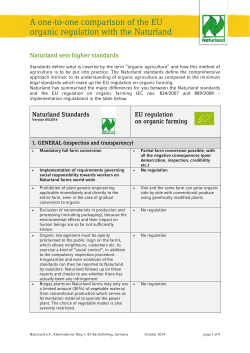 Standards define what is covered by the term &ldquo;organic agriculture