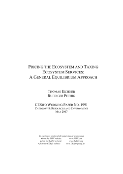 pricing the ecosystem and taxing ecosystem services: a general