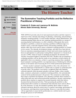 The Summative Teaching Portfolio and the Reflective Practitioner of