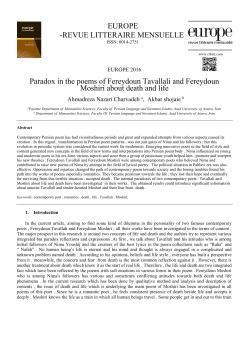 Paradox in the poems of Fereydoun Tavallali and Fereydoun