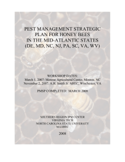 Pest Management Strategic Plan for Honey Bees in the Mid