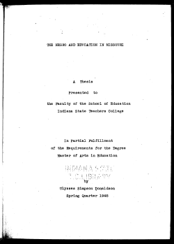 A Thesis Presented to the Faculty of the School of Education Indiana