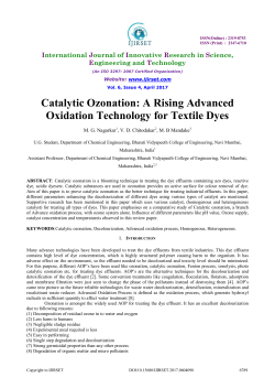 Catalytic Ozonation: A Rising Advanced Oxidation