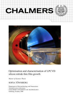 Optimisation and characterisation of LPCVD silicon nitride thin film