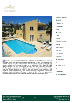 Real Homes Ref. RH2433 Property for FOR RENT Town ALTEA
